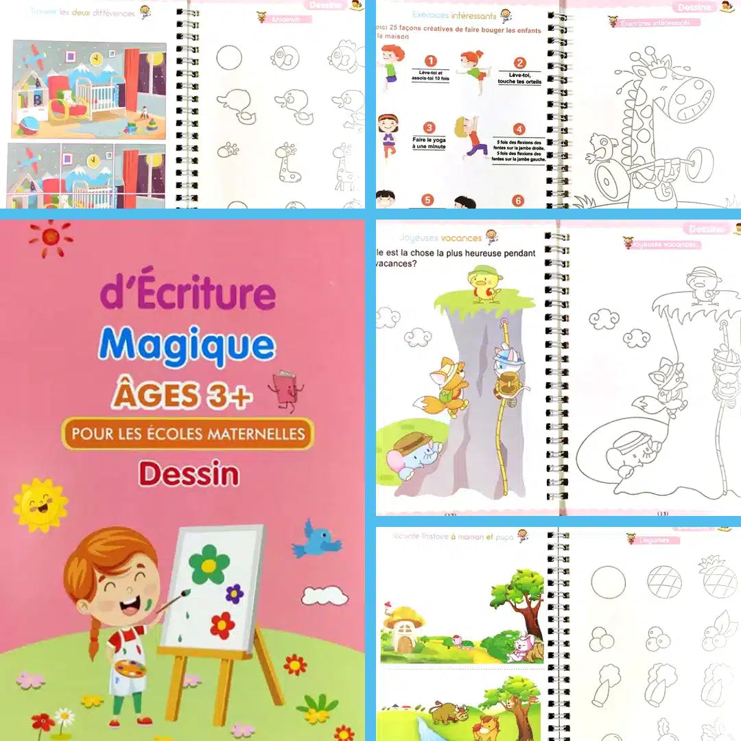Cahier Magique LittleGenius™ Réutilisable à l'Infini